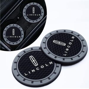 Lincoln Car cup Coasters in black. Set of 2 NWT